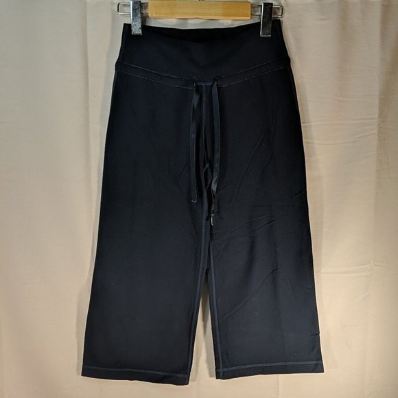 Lululemon Navy Blue High-Rise Capris Pants Flared Leg Drawstring Women's 2 Flare - Picture 1 of 15